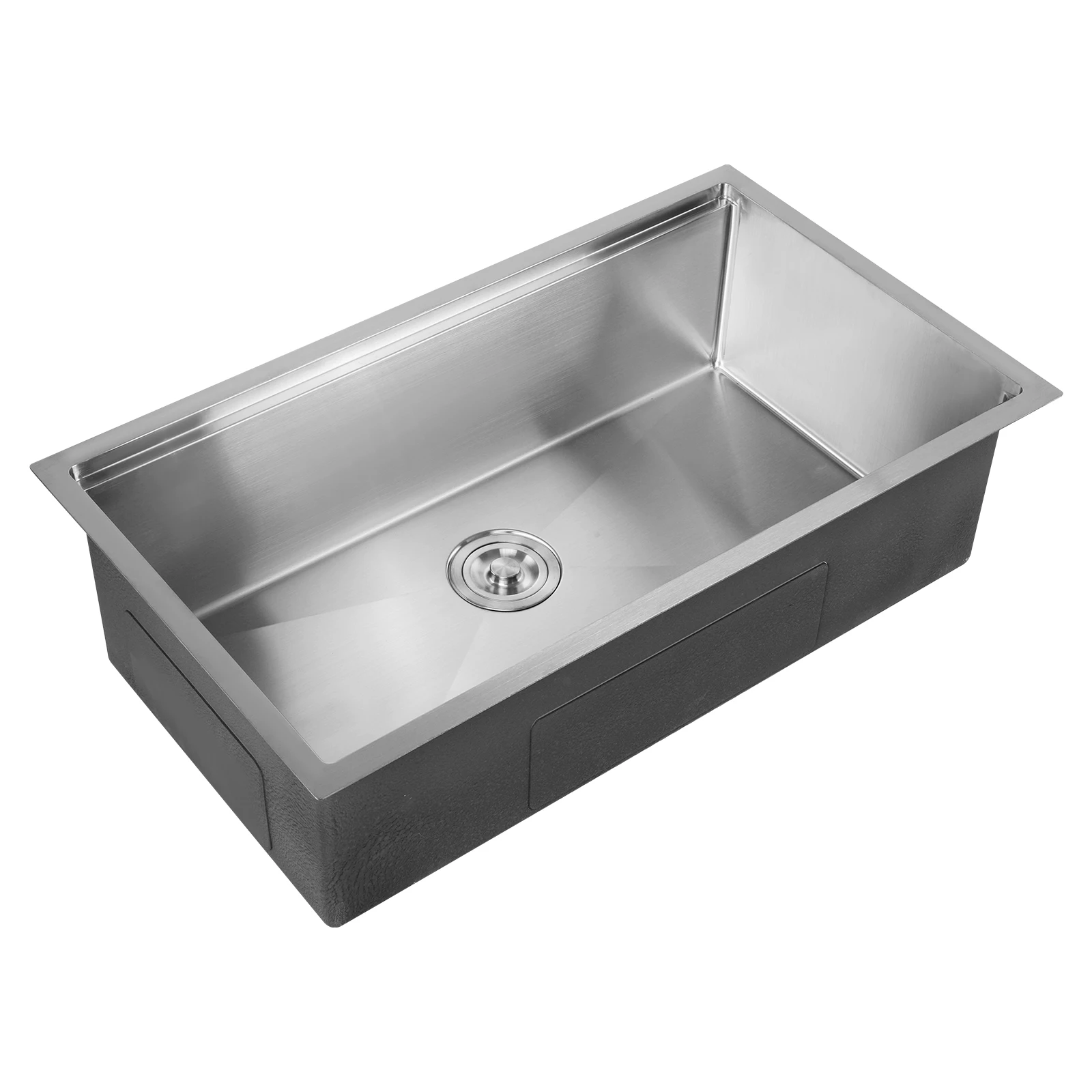 

16 Gauge Undermount Kitchen Sink with Bottom Grid Basket Strainer 30/33 Inch Built-in Kitchen Sink Single Bowl Ledge Workstation
