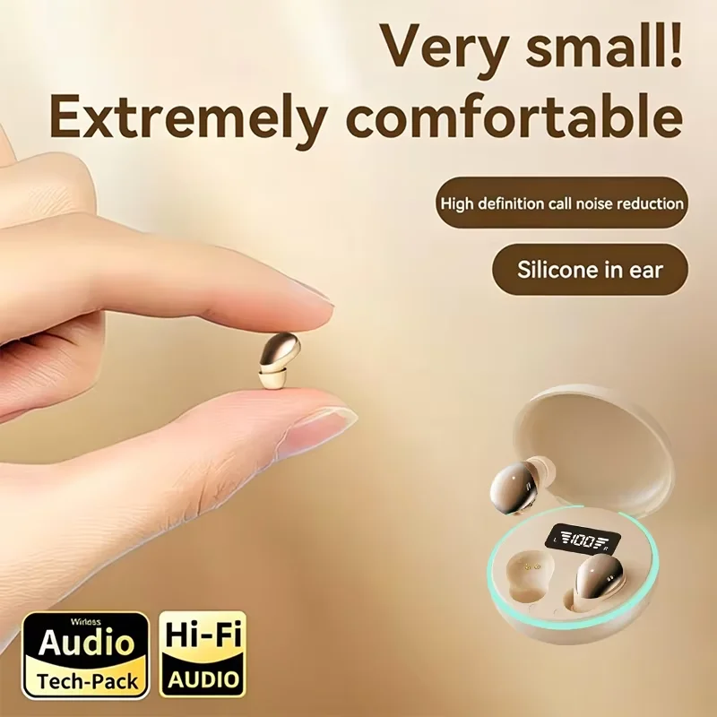 B52 Mini Invisible Wireless Bluetooth Earbuds Micro Tiny Hidden Sleep Earphones Discreet Headset Suitable for Small Ear Canals S