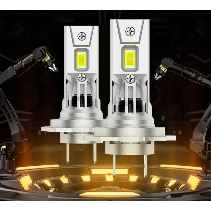 Popolare Lampadina per fari a LED per auto 12V 2x6000K Bianco Fanless H7 Lampadina a LED 1:1 Mini Size Faro Wireless 18000LM CSP Chip LED H7