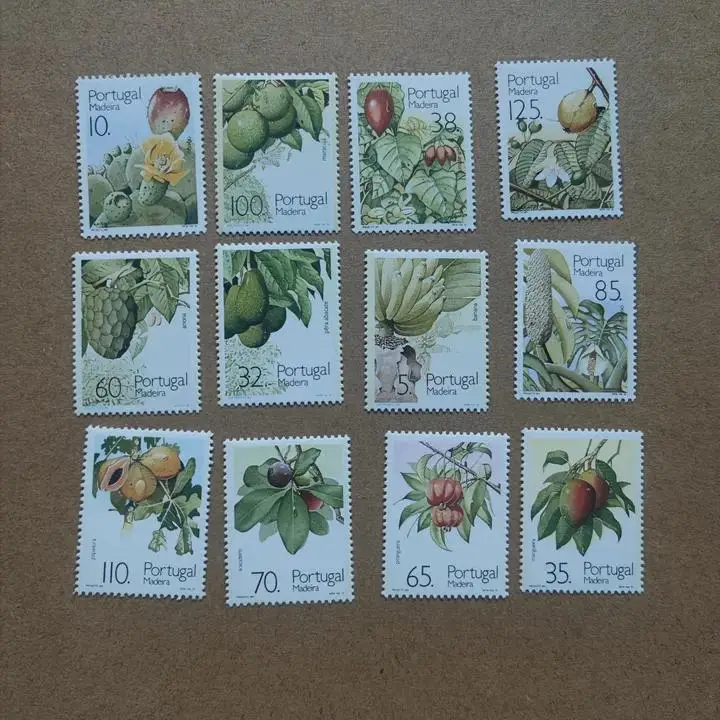 Portuguese Madeira Post Stamps Postage Y1990-1992 Subtropical Fruit 12 New Collectible Postage Stamps Material For Scrapbooking