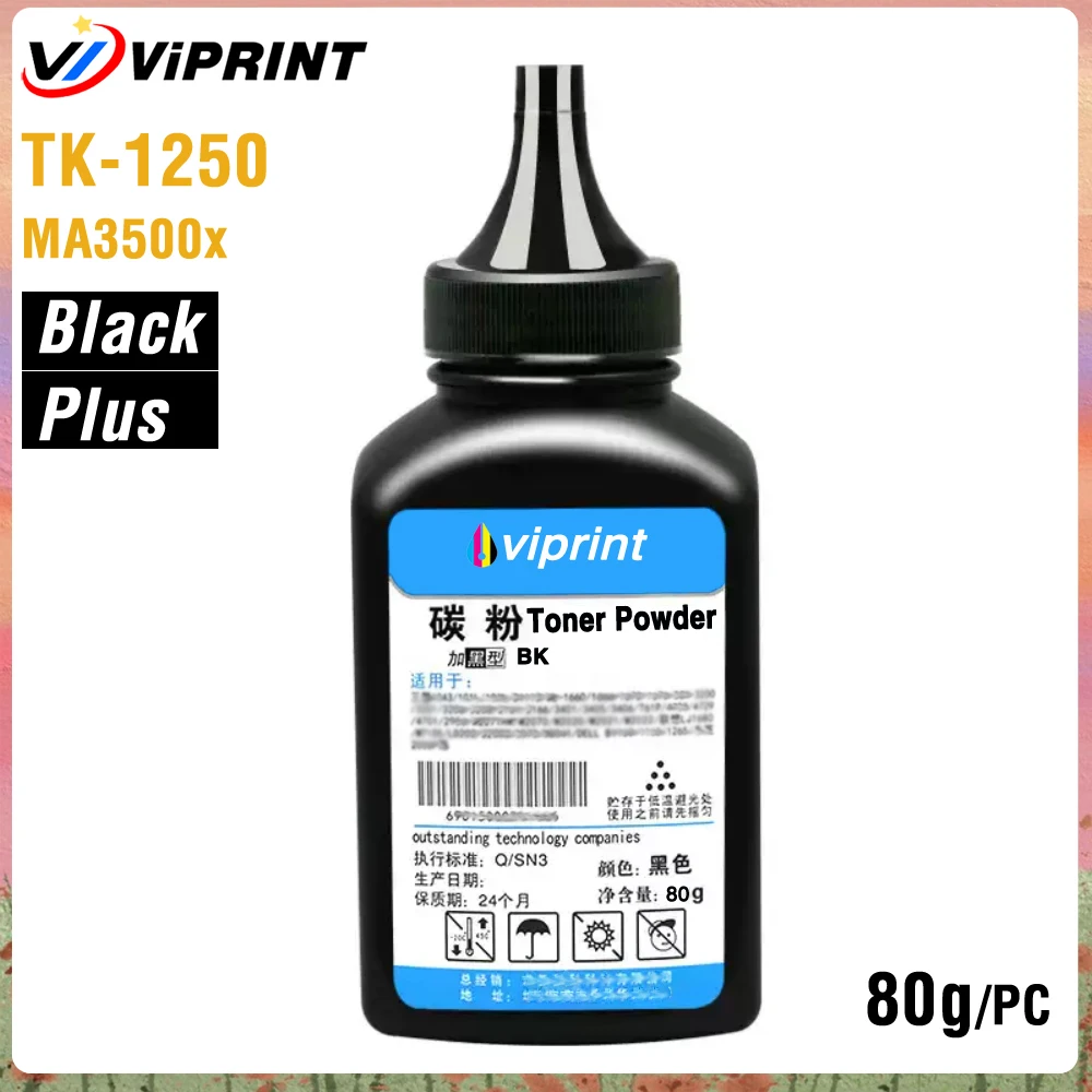 

80 г TK-1250 TK1250 Black Plus Тонер-порошок для лазерного принтера Kyocera ECOSYS MA3500x MA3500