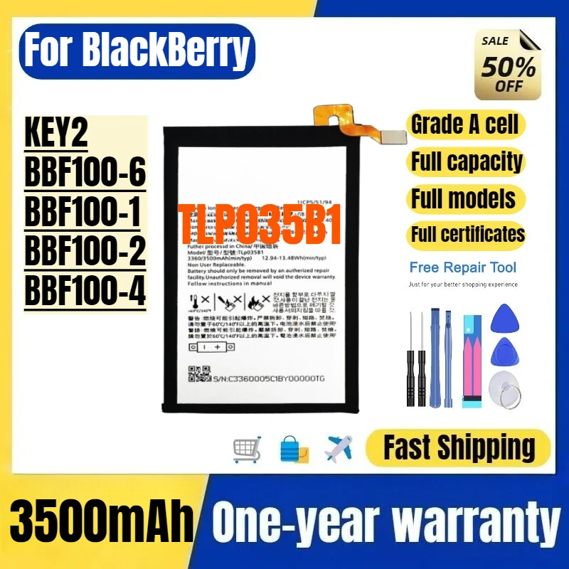 

Аккумулятор TLP035B1 для BlackBerry KEY2 BBF100-6, BBF100-1, BBF100-2, BBF100-4, высококачественная замена батареи для мобильного телефона