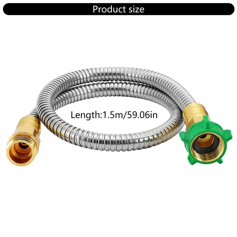 Female to Male Short Garden Hose Extender Stainless Steel Garden Leader Hose JOMD
