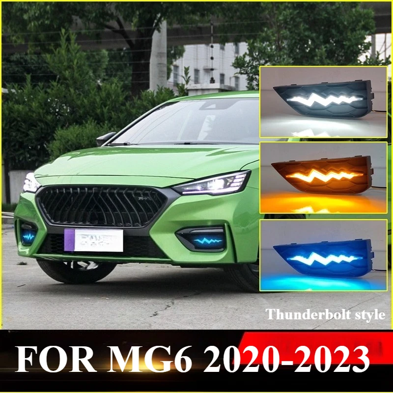 

ДЛЯ MG6 2020-2023 2 шт. дневные ходовые огни модернизированные светодиодные дневные света DRL автоаксессуары в стиле Thunderbolt