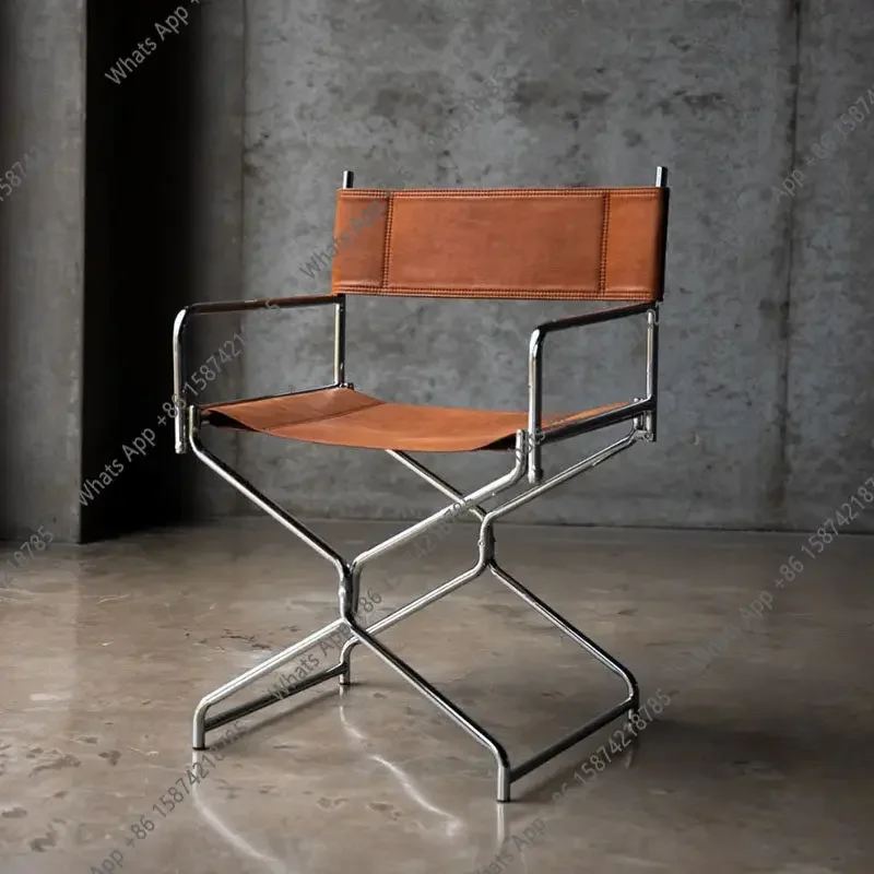 X30 Folding Chair Outdoor Camping Leisure Minimalist Single Balcony Chair Oil Wax Cloth Dining Table Chair
