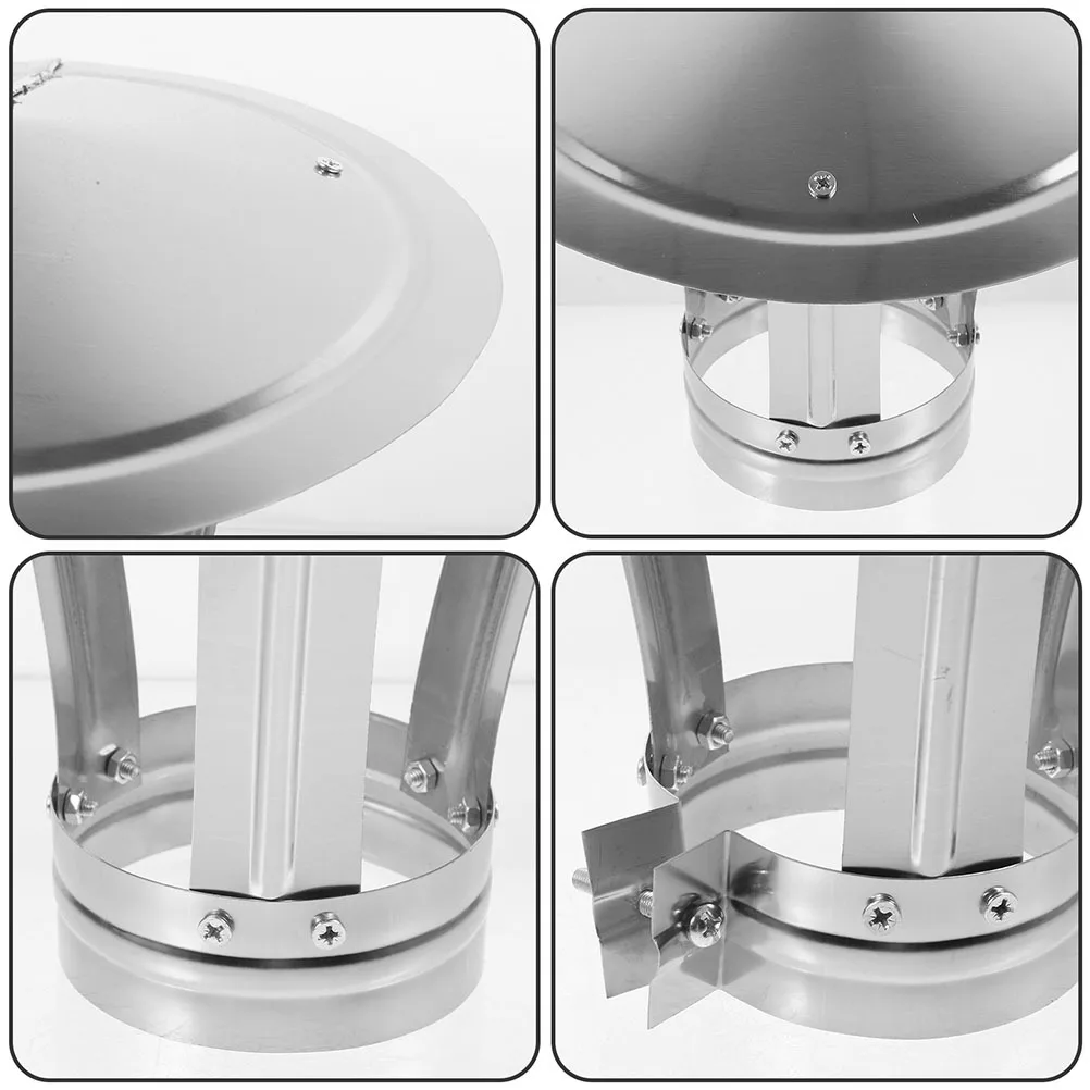 الفولاذ المقاوم للصدأ سقف مستدير تنفيس مدخنة غطاء مخروط العلوي غير نافذ للمطر الموقد غطاء العادم مدخنة قبعات المطر موقد الأنابيب الغطاء العلوي