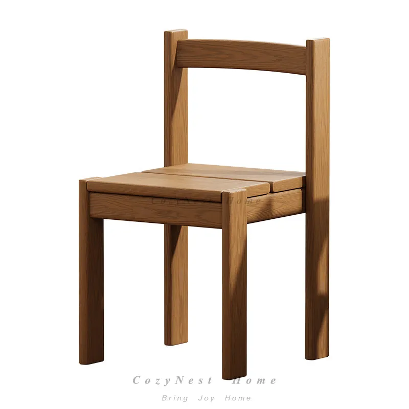 For Dining chair pure solid wood small apartment can be stacked, does not occupy a backrest, simple household dining