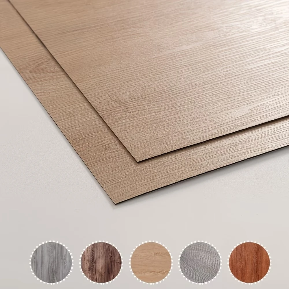 10pcs 30X30cm Self Adhesive Peel and Stick Vinyl Flooring Strips,Cuttable Waterproof No Damage Floor Decals for Bathroom