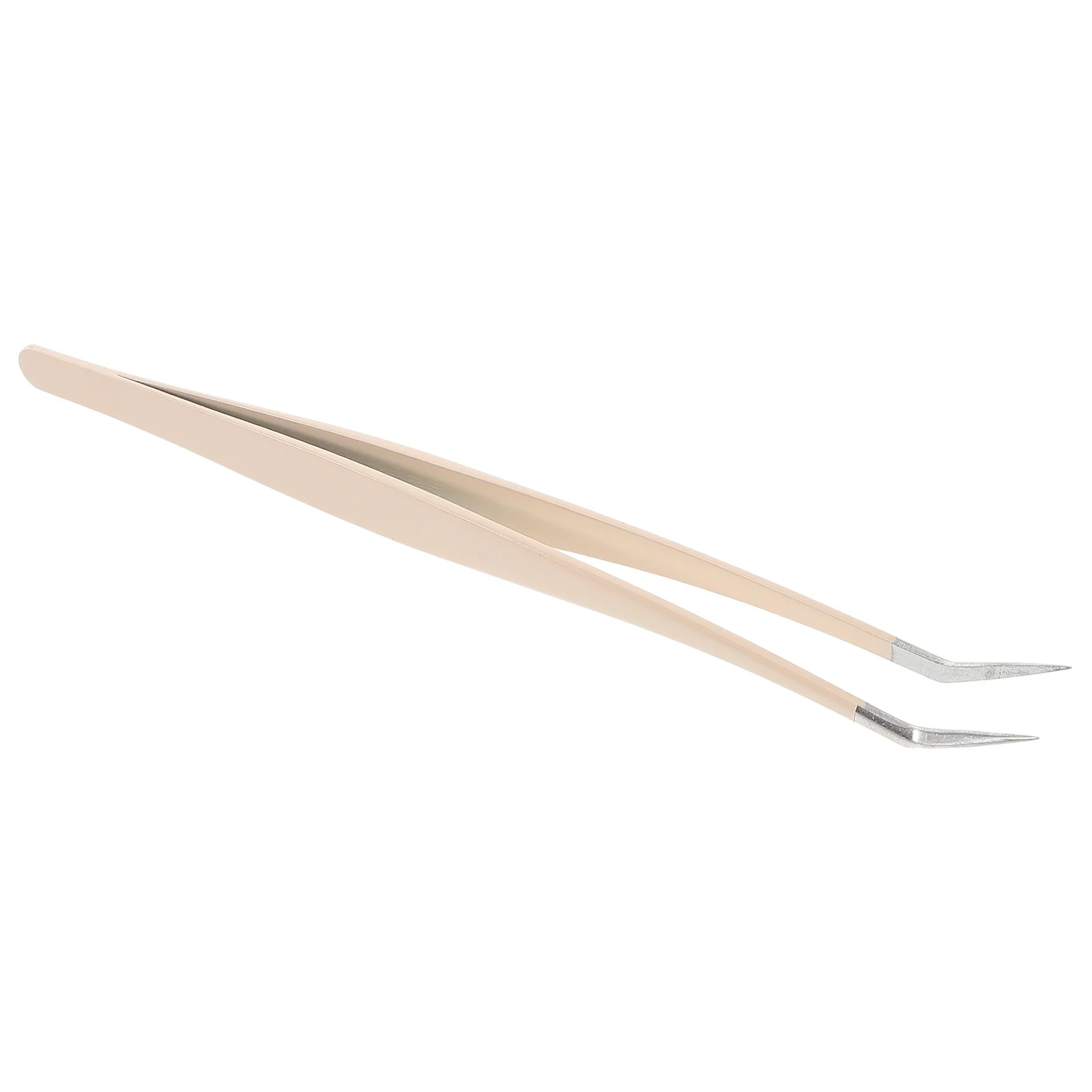 베이지 정밀 속눈썹 핀셋 굽은 팁 다기능 도구 곡선형 속눈썹 어플리케이터 인조 속눈썹 및 쌍꺼풀 스티커용
