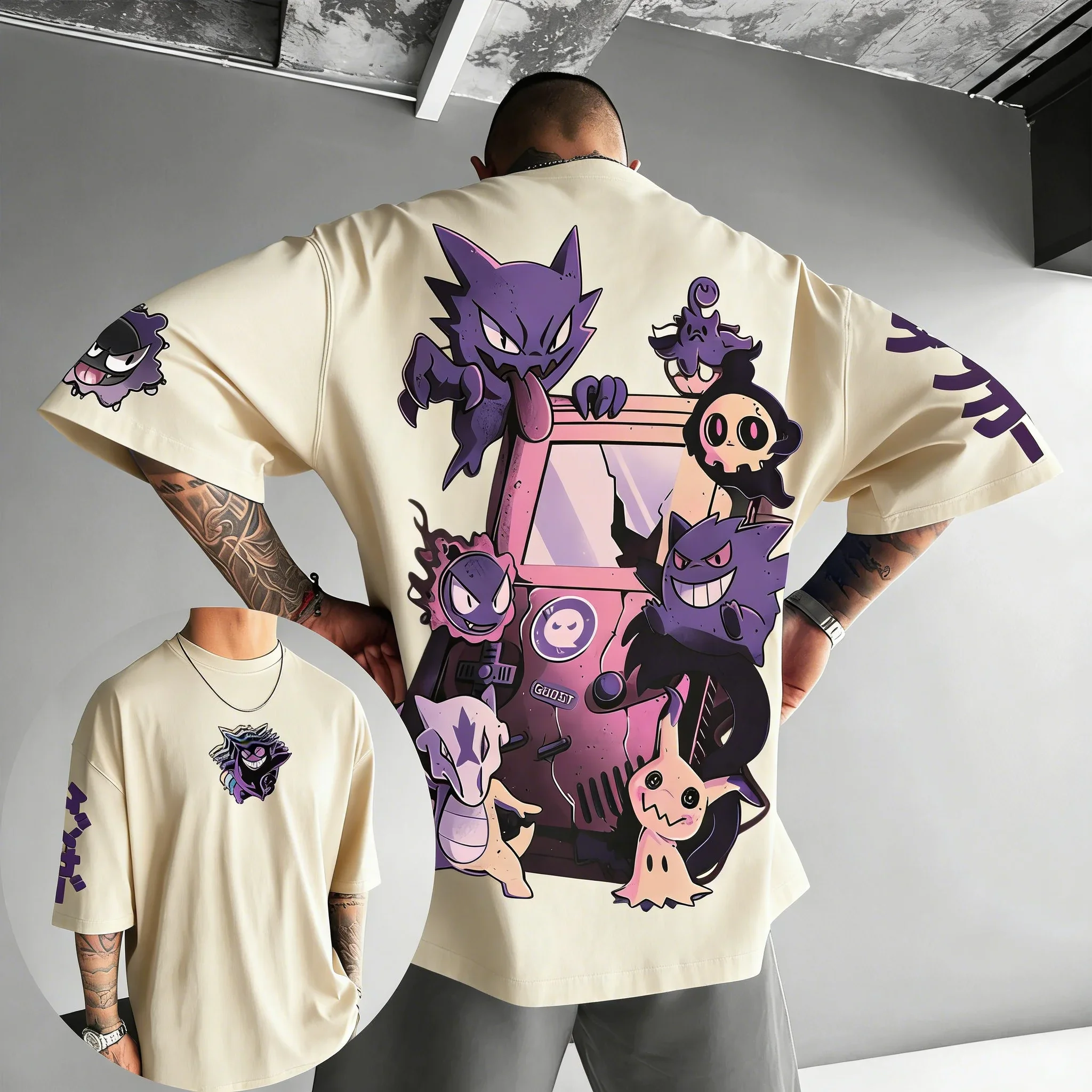 camiseta-de-algodao-masculina-e-feminina-pokemon-nova-colecao-de-verao-estilo-japones-harajuku-modelo-largo-e-casual-para-pais-e-filhos-manga-curta