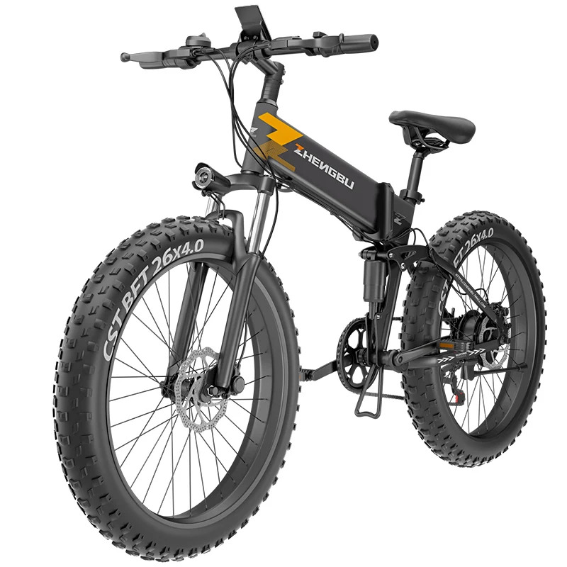 

26H1F 1000w Fat Tire Folding Electric Bike 26inch Full Suspension Electric Bicycle Fat Tire Mountain Chopper Ebike