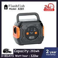 FF Flashfish A301 230V 320W Portable Power Station 292Wh Solar Generator 100W PD Battery AC Power Bank with Solar Panel 100W 18V