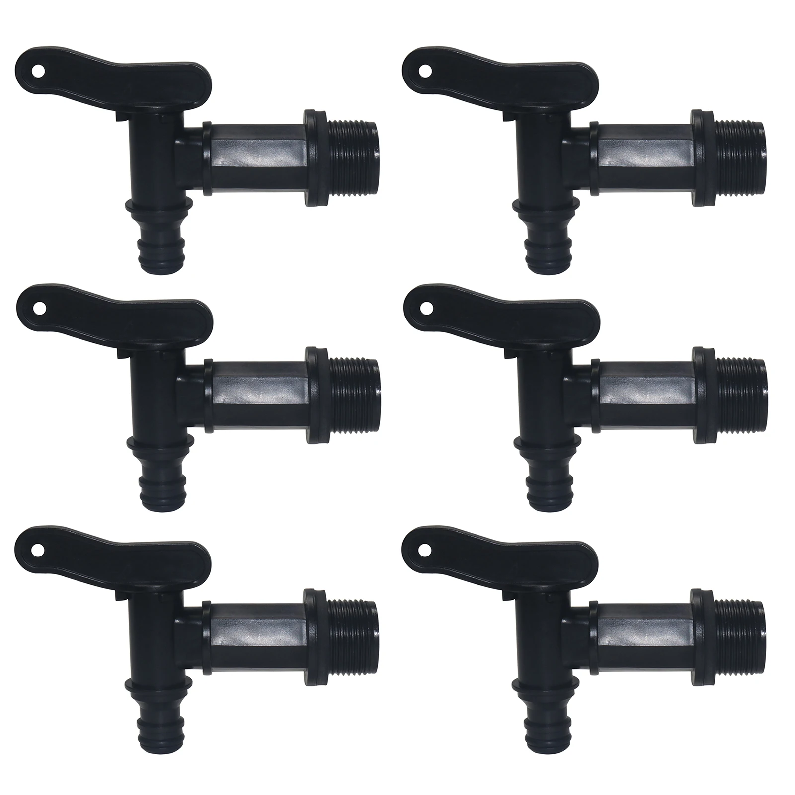 5Pcs 3/4‘’ IBC Barrels Water Butt Tap Self Made Plastic Faucet For Beer Rain Brew Water Tank Faucet Water Garden Hose Connecti