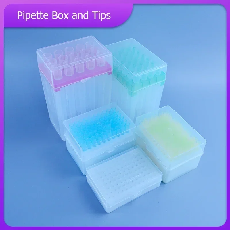 10ul 200ul 1ml 5ml 10ml Caja de succión de pipeta Caja de punta de pipeta con puntas de pipeta