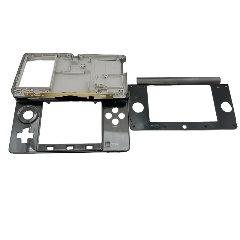 For Nintend 3DS Console Replacement BCD Parts Case For 3DS Middle Protector Frame Shell Black Color Battery Cover For 3DS