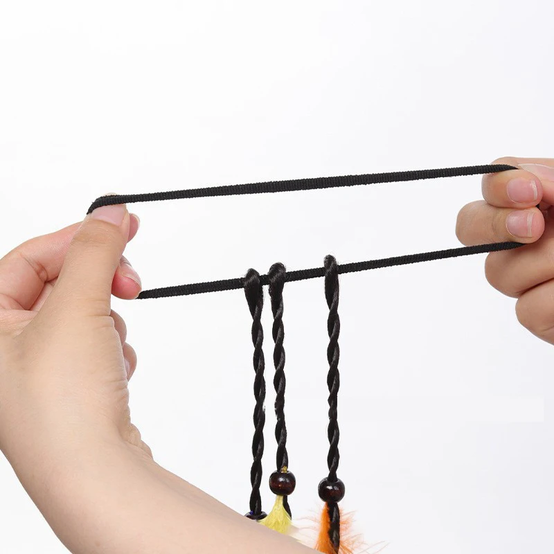 Women Lady Girls Handmade Bohemia Hair Rope Head Wrap Hair Band Headbands Elastics Feather Hair Tie Ponytail Holders Hair Access view 5