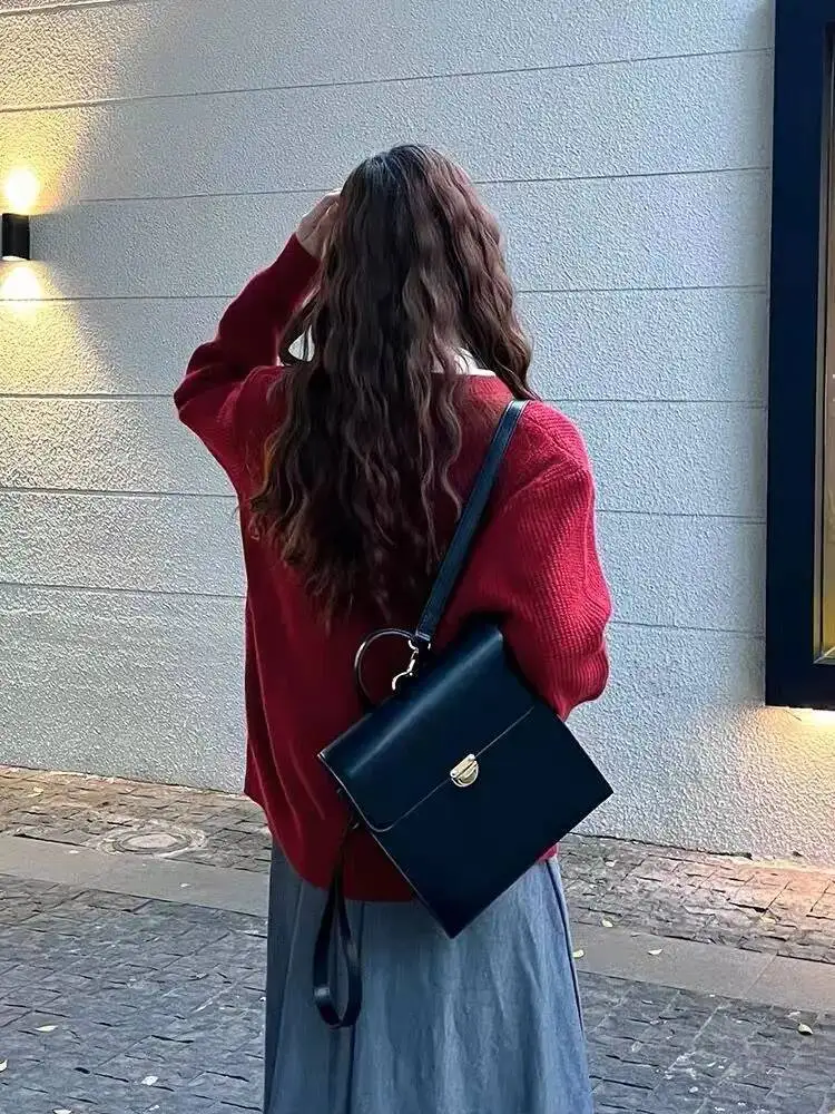 Bloom Vintage Black Y2k Backpacks Women 2023 Haruku Leather Solid Small JK Backpack Ladies Casual Mini Mochila Aesthetic