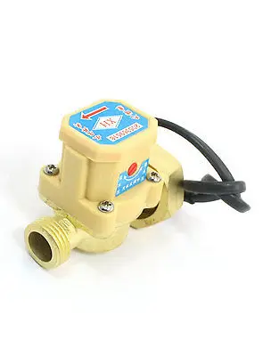 1/2PT to 1PT M/F Thread Brass Water Heater Flow Sensor Flowmeter 0.75-5L/Min 220V