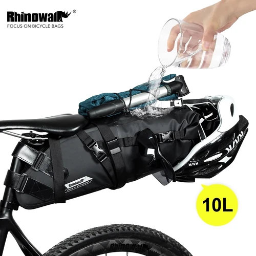 Imagen 2 del producto Rhinowalk-bolsa trasera para bicicleta de montaña, resistente al agua, 5L-13L, accesorios para SILLÍN de bicicleta