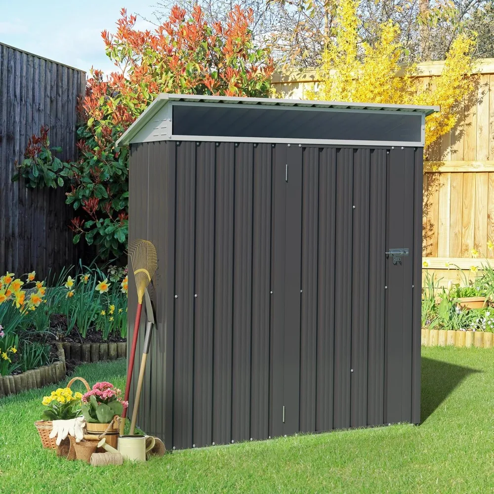 

Outdoor Storage Shed Clearance, Metal Garden Shed with Large Window and Lockable Door, Anti-Corrosion Waterproof Tool Shed
