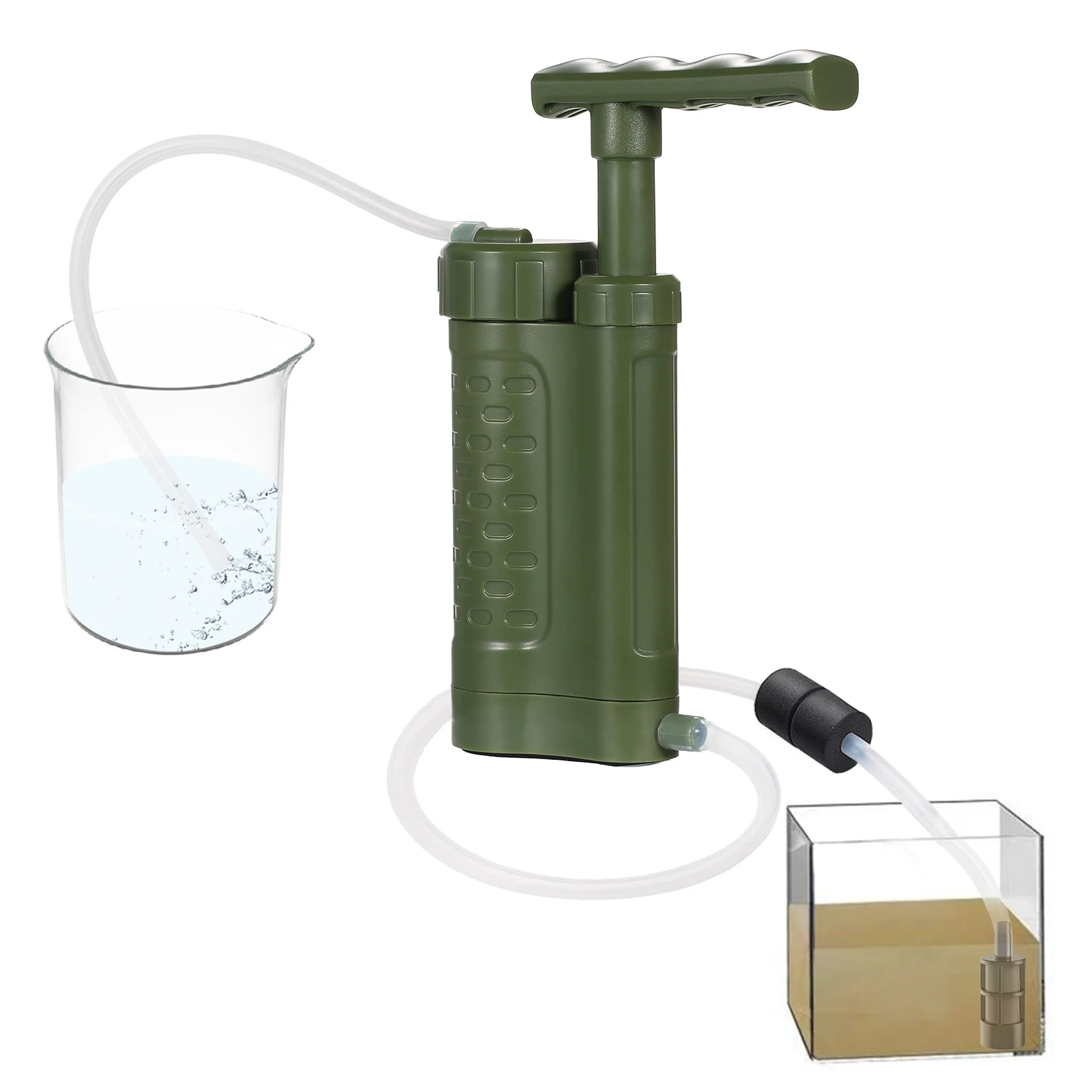 Water Purifier Pump Water Filtration System with 0.01 Micron Water Filter Portable Outdoor Emergency Survival Gear for Emergency