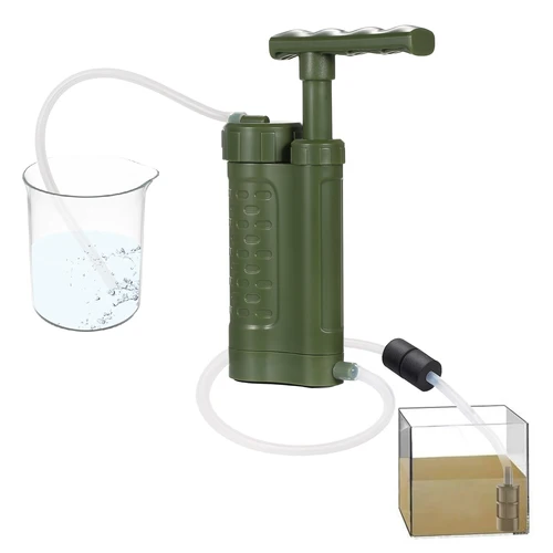 Imagen 2 del producto Bomba purificadora de agua, sistema de filtración de agua con filtro de agua de 0,01 micras, equipo portátil de supervivencia de emergencia para exteriores