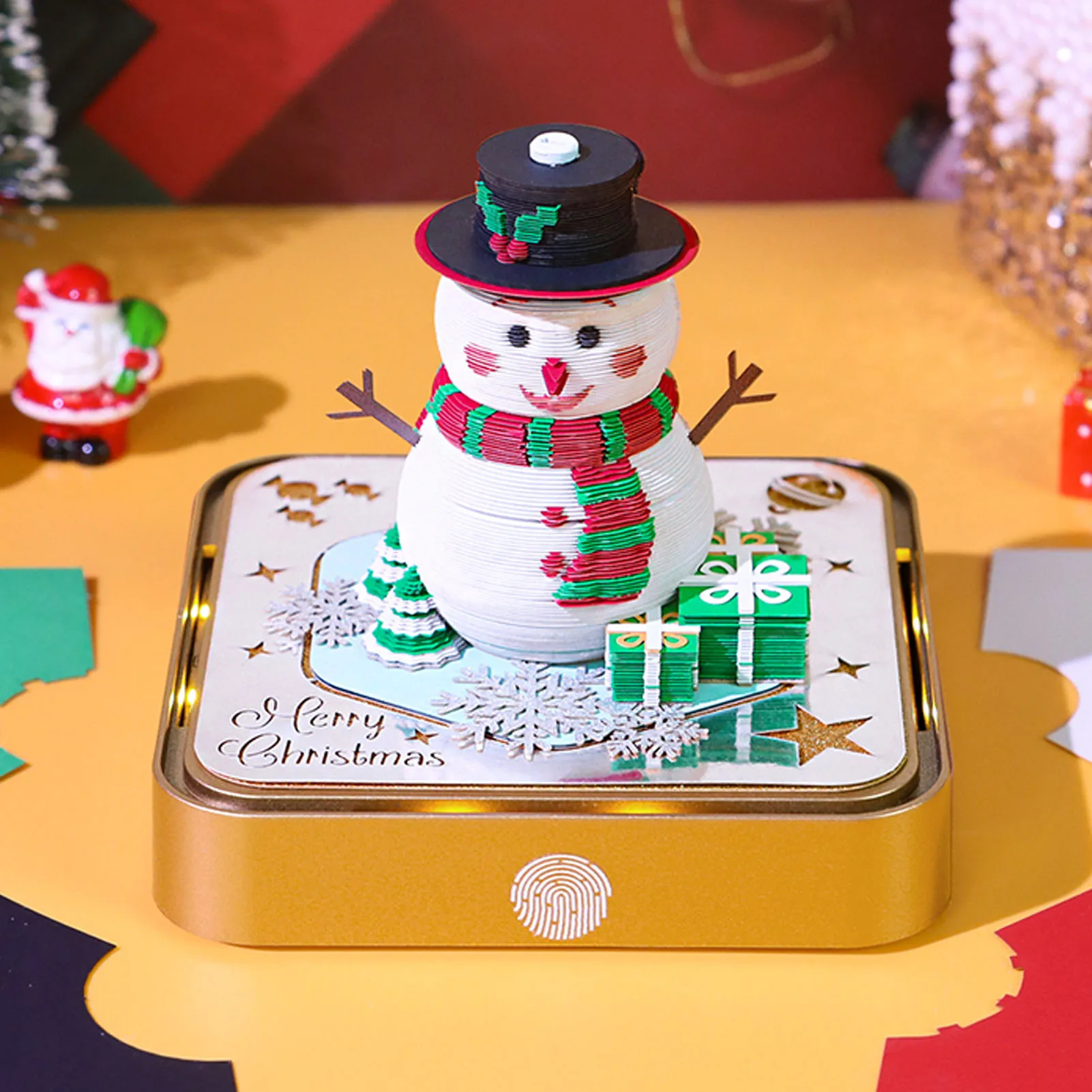 ثلاثية الأبعاد المفكرة المسيل للدموع بعيدا ورقة نحت الفن ثلج ثلاثية الأبعاد مذكرة الوسادة مع 2026 التقويم لعيد الميلاد عيد الميلاد الحاضر ثلاثية الأبعاد ورقة نحت المفكرة #1