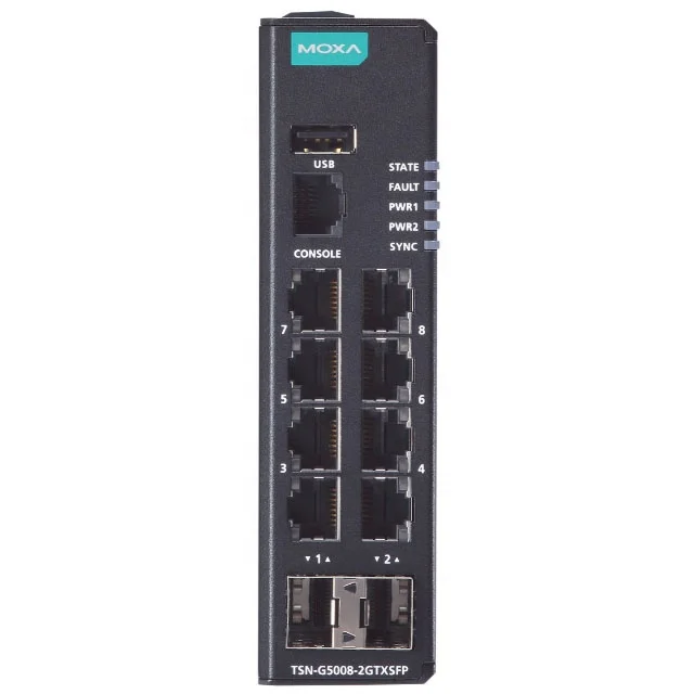 MOXA 8G port full gigabit network managed Industrial Ethernet switch  TSN-G5008-2GTXSFP