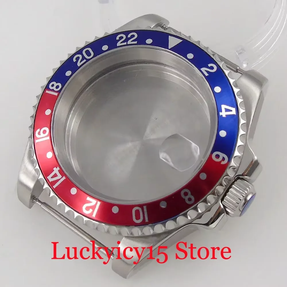 

40mm Fit Miyota 821A NH35 NH36 ETA2824 PT5000 Unidirectional Alloy Bezel Watch Steel Case Sapphire Crystal Screwdown Crown 20ATM