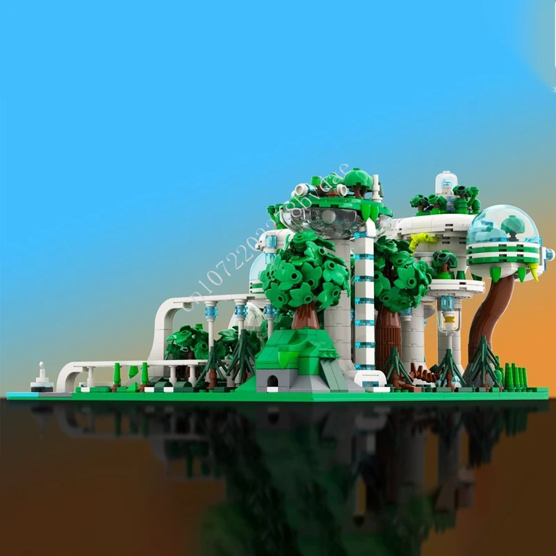 1821 pçs futuro cidade verde moc streetview quebra-cabeças conjuntos arquitetura montagem criativa natal aniversário brinquedos presentes para crianças idades