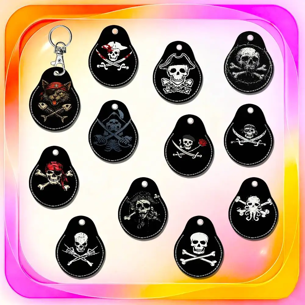 For Fish Cat Skull Pirate Jack Rackham Jolly Roger For AirTag Case Card Holder Keychain ID Credit Bank Access Badge Tag Case