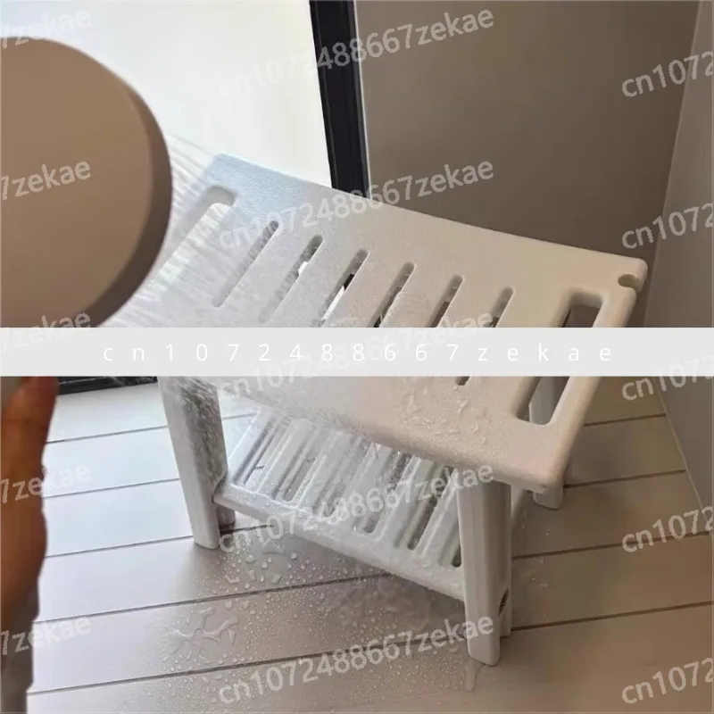 

Двухэтажная скамейка для ванны с органайзером, мобильная скамейка для пеленания прихожей, нескользящий табурет для душа, устойчивое к плесени сиденье для хранения