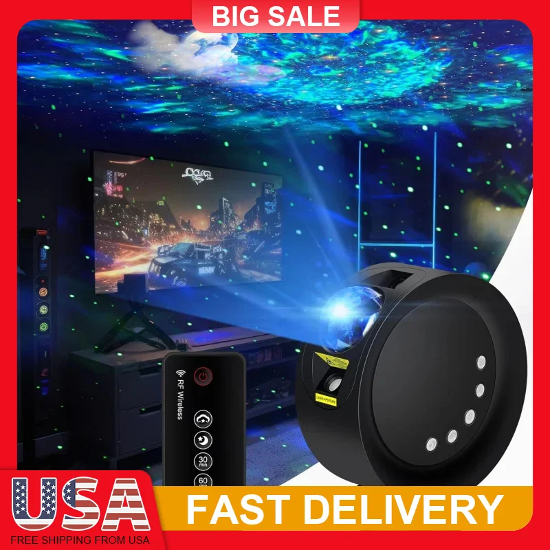 

Rechargeable Galaxy Projector with Remote 7 Color Star Moon Cloud Modes Portable Nebula Light for Bedroom Gaming Room Decor Gift