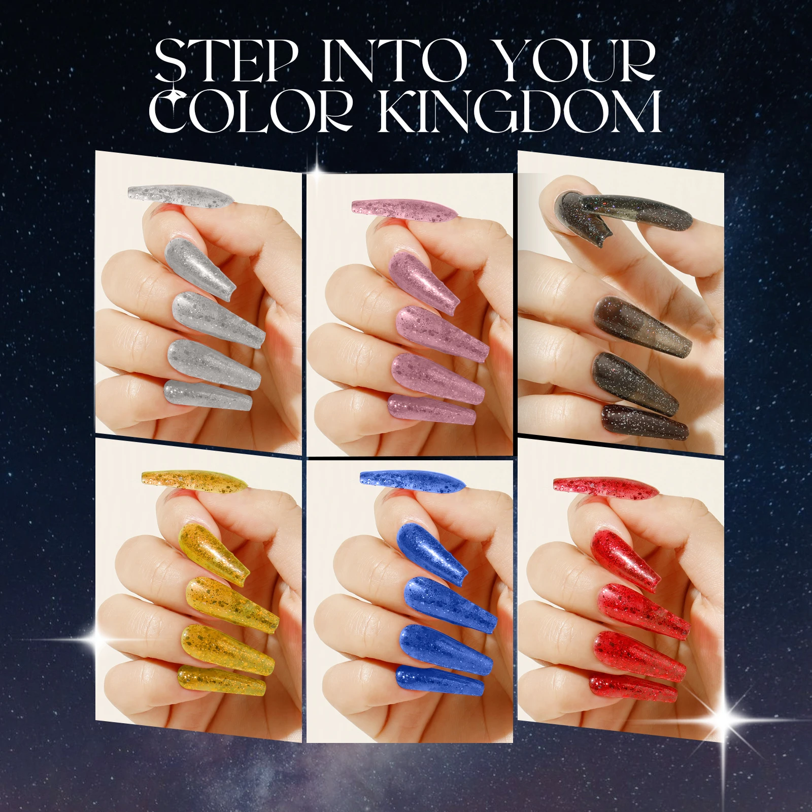 ROSALIND 4/6 Stück Gel-Nagellack-Maniküre-Set, glänzende Farben, Nagelgel, semi-permanente Basis, Decklack, UV-Gel, Nagelkunst-Design, Hybrid