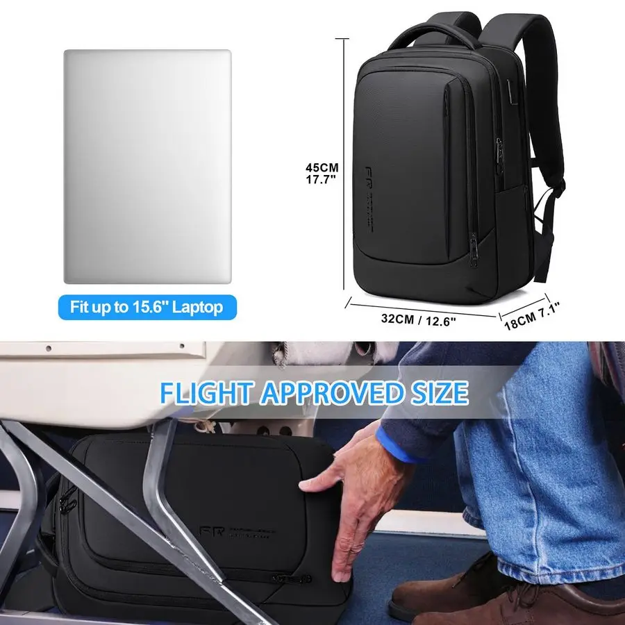 15.6인치 노트북 백팩, USB 충전 포트가 있는 슬림 비즈니스 백팩, 업무 여행용 방수 컴퓨터 백팩, 블라