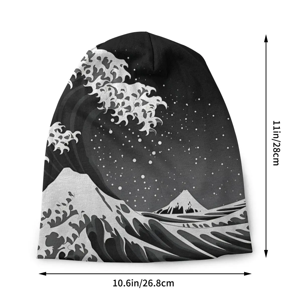 The Great Wave Thin Skullies Beanies Caps Dark Hat Sport Sports Bonnet Hats for Men Women