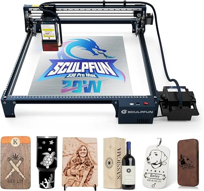 

SCULPFUN S30 20W Laser Engraver Wood Logo Printer Diode Metal Engraving Machine