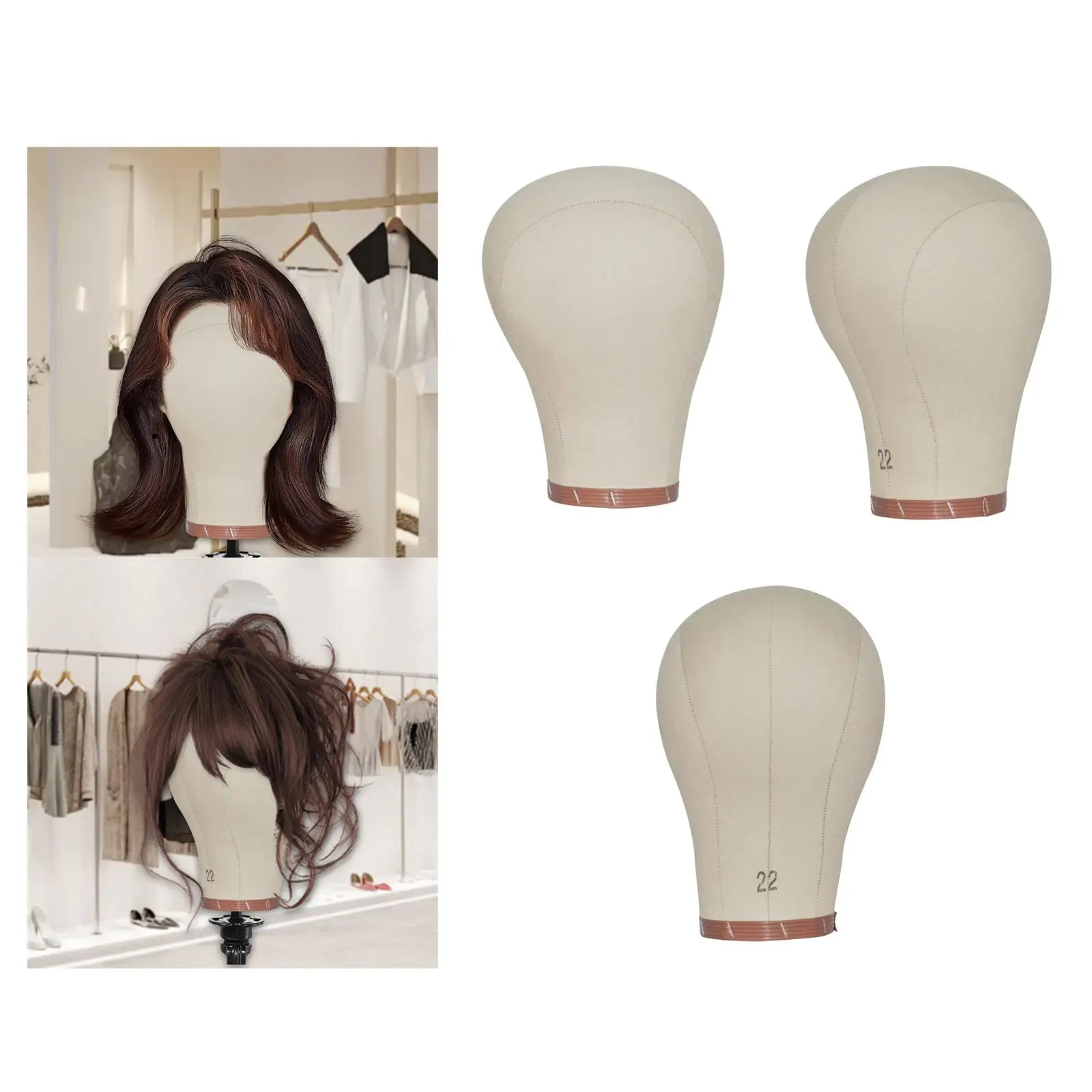 

Canvas Mannequin Head Multipurpose Model Portable Manikin Wig Display Stand for Making Wigs, Headset, Headwear, Hats, Styling