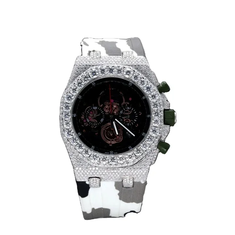 New Style Watch Waterproof Quartz Wrist Chilled Moissanite Diamond Mechanical Watch Men's Indian Jeweler