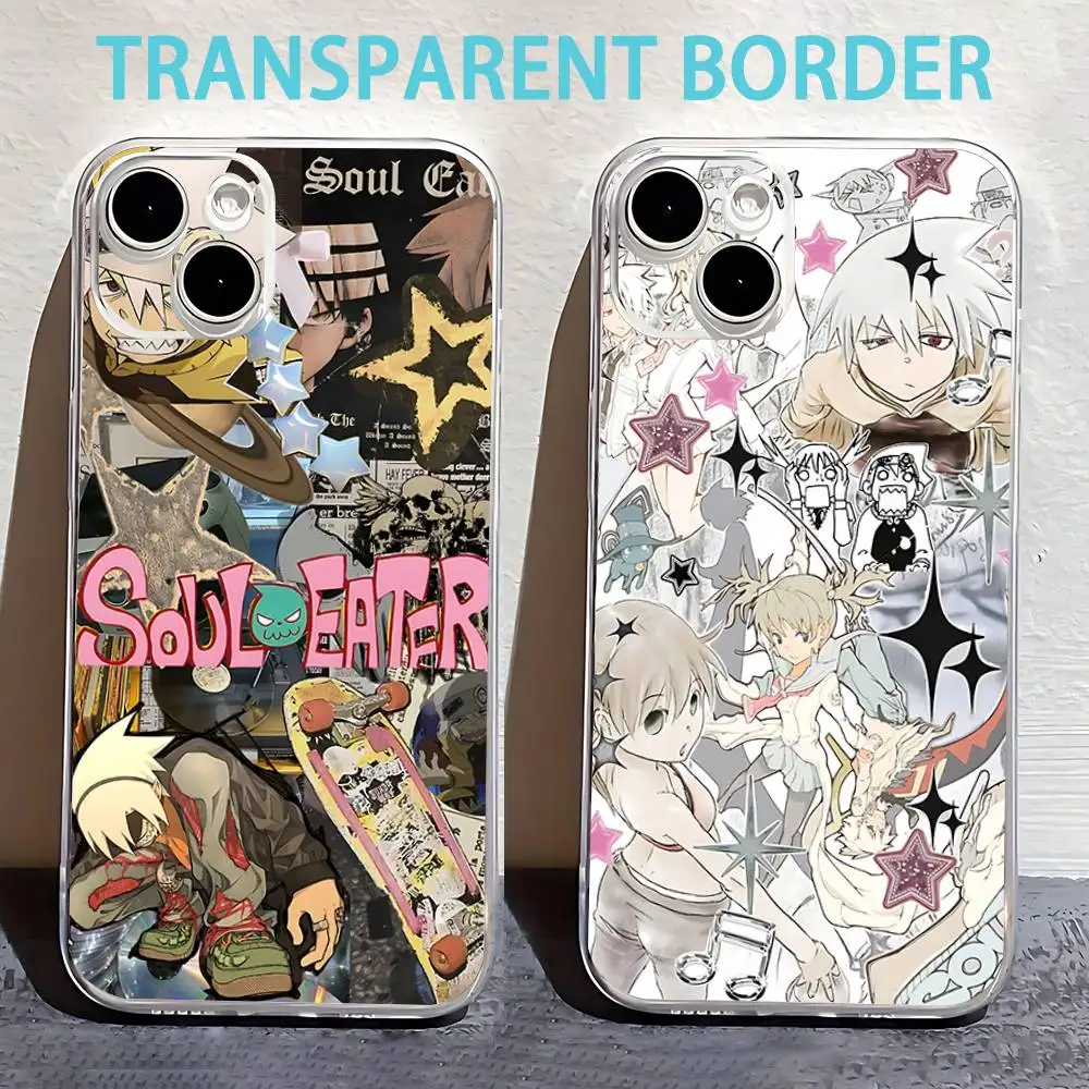 

Anime S-Soul Eater Phone Case For iPhone 16,15,14,13,12,11 Pro,Max,Plus,X,XS,XR,SE,Mini Transparent Silicone Soft