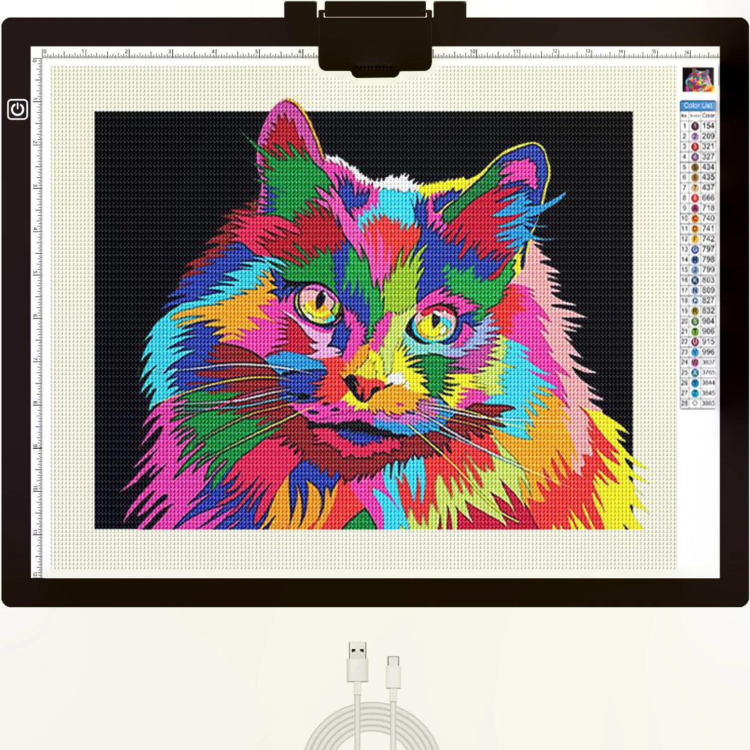 

A3 Light Box for Drawing Portable Dimmable Brightness Led Light Pad Tracing Light Board with Type-C Cable for Diamond Painting