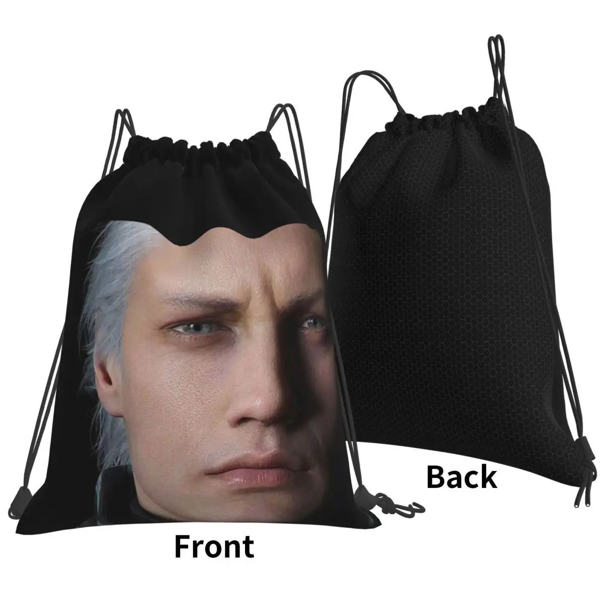Devil May Cry 5 - Vergil Poster Backpacks Fashion Drawstring Bundle Pocket Sports Bag Book Bags for Man Woman School