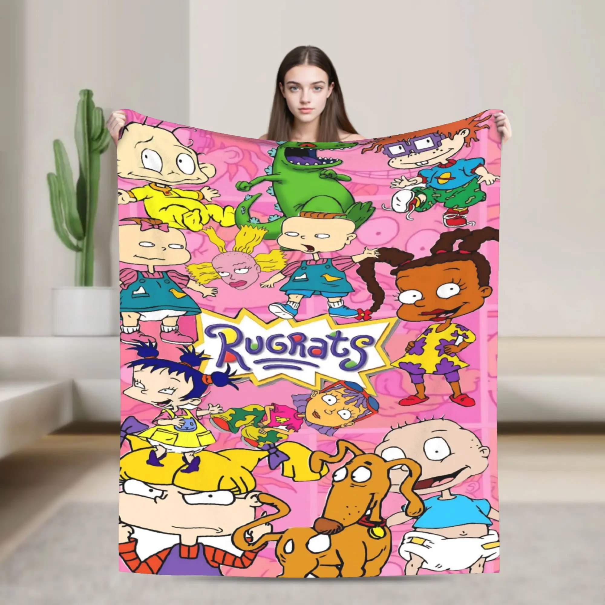 Cartoon R-Rugrats Blanket Super Soft Cozy  Throw Blankets for Sofa 50x60 Inch Multiple Sizes Quilt