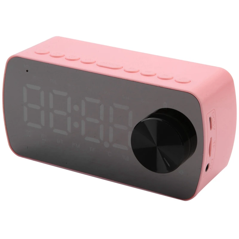 Digital Alarm Clock With Bluetooth Speaker, Radio, Dual Alarm,Thermometer Show LED Display TF Card Support, Sleep Timer