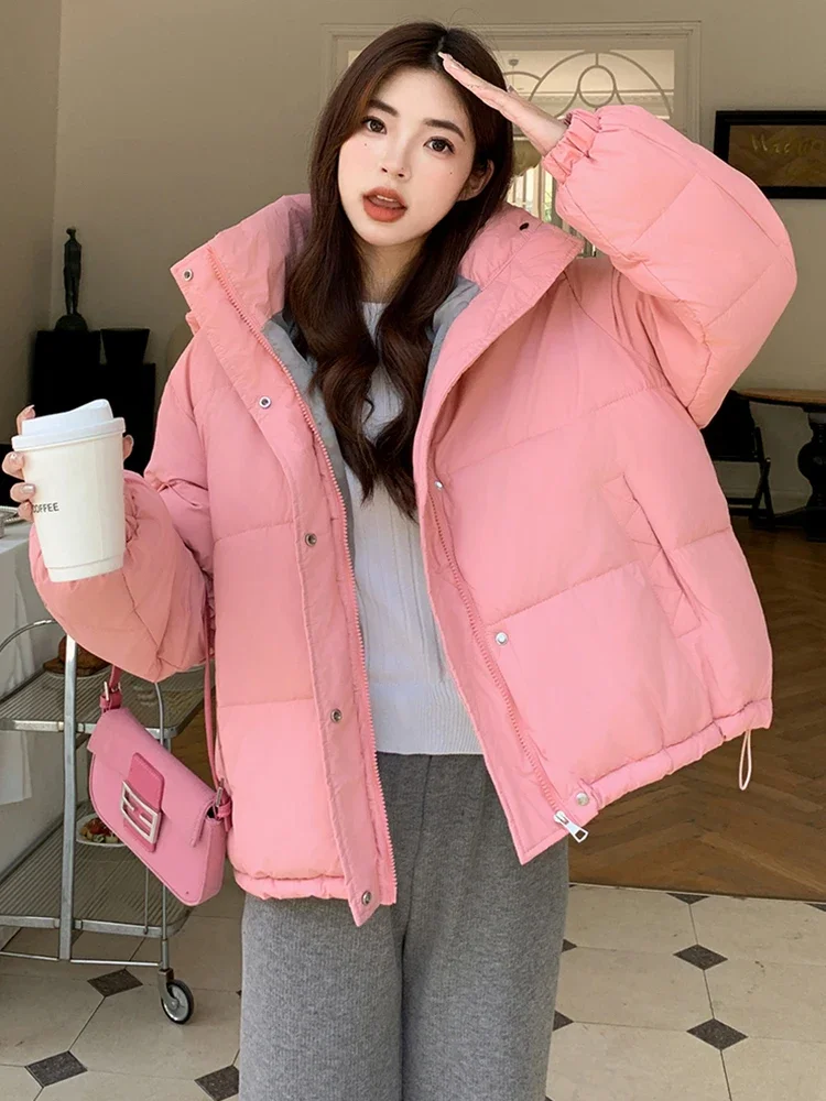 Jmprs Adrette Dicke Winter Parkas Frauen Koreanische Süße Patchwork Puffy Mantel Mode Langarm Einfache Baumwolle Unten Jacke Neue