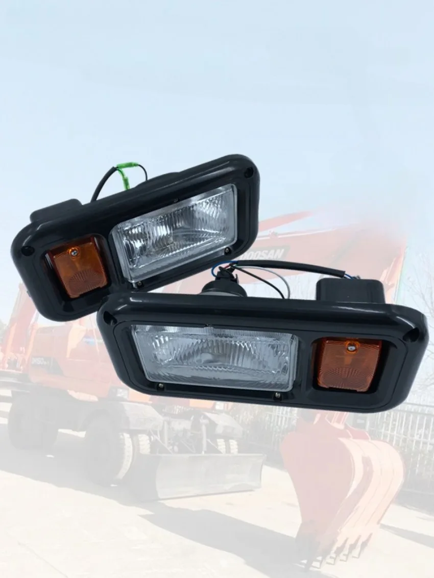 For Doosan Daewoo Dh Dx Front Headlight Dh150w-7 210w-7 Excavator Rear Tail Light Counterweight Headlight Excavator Accessories