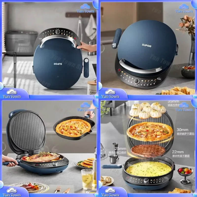 for Household Electric Baking Pan for Pancake Maker Double Sided Heating Deepened Large Removable Washable Nonstick Griddle