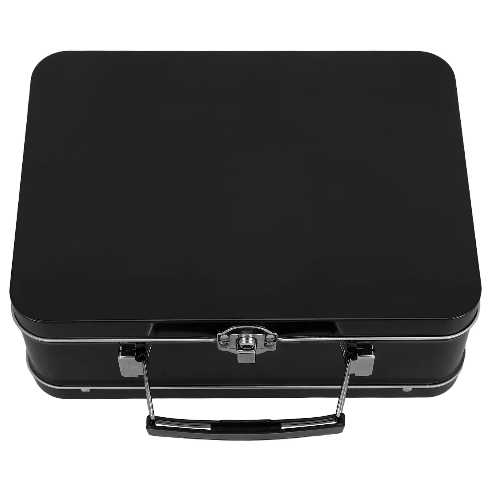 

Flip Cover Buckle Lid Iron Box With Lock And Handle, Keepsake Case Tin Storage Box For Candy Cookies Tea Coffee Money Jewelry