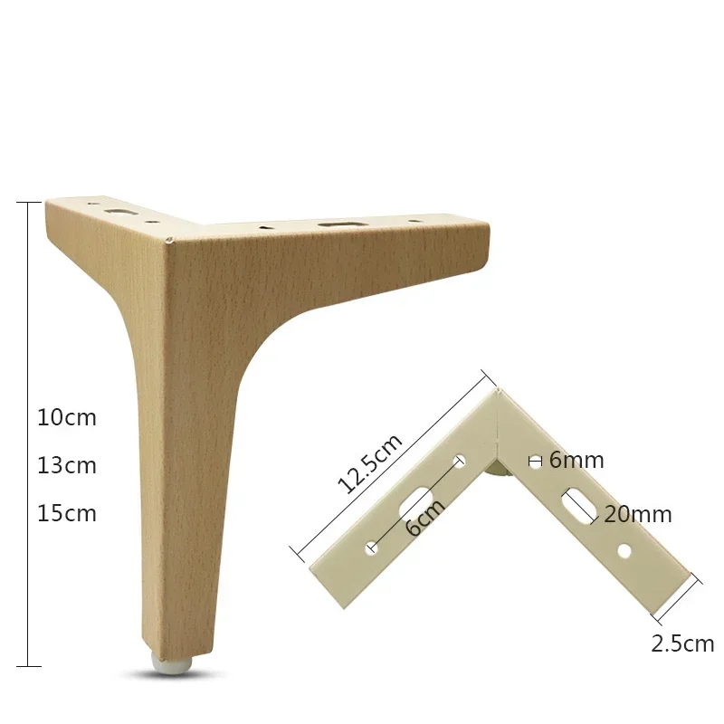 4Pcs White Oak Style Sofa Legs 10/13/15cm Furniture Feet TV Cabinet Support Cabinet Legs Cabinet Feet Table Feet With Screw
