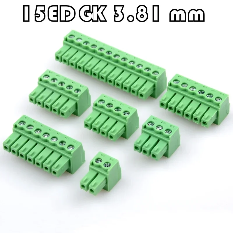 10Pcs15EDG 3.81MM KF2EDG 3.81 PCB Screw Terminal Block Connector PLUG PIN HEADER SOCKET 2/3/4/5/6/7/8/9/10/11/12/13/14/15/16P